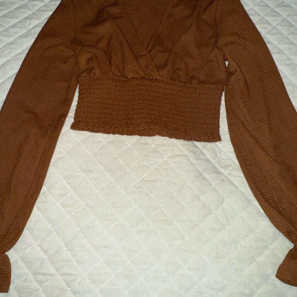 Altar'd State Textured Brown Top